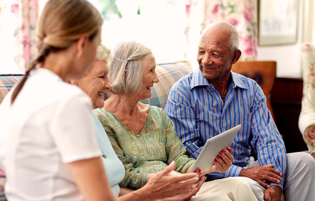 Image of a group of seniors talking