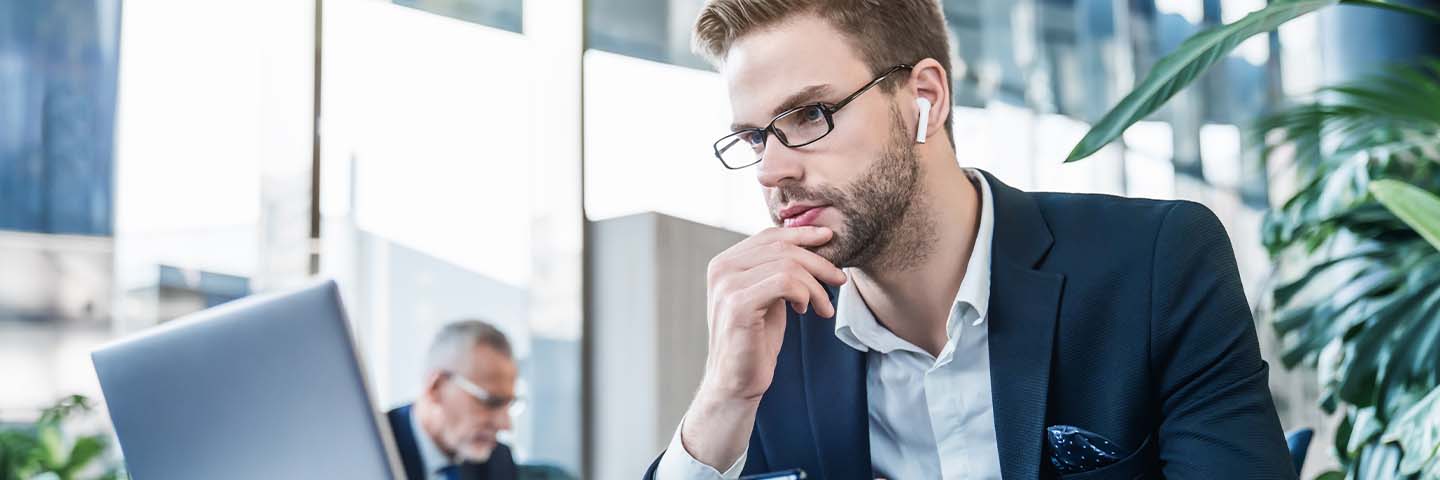 Business professional on their computer.