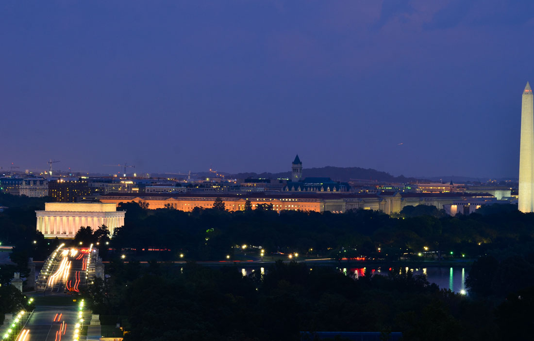 Washington D.C. at night.