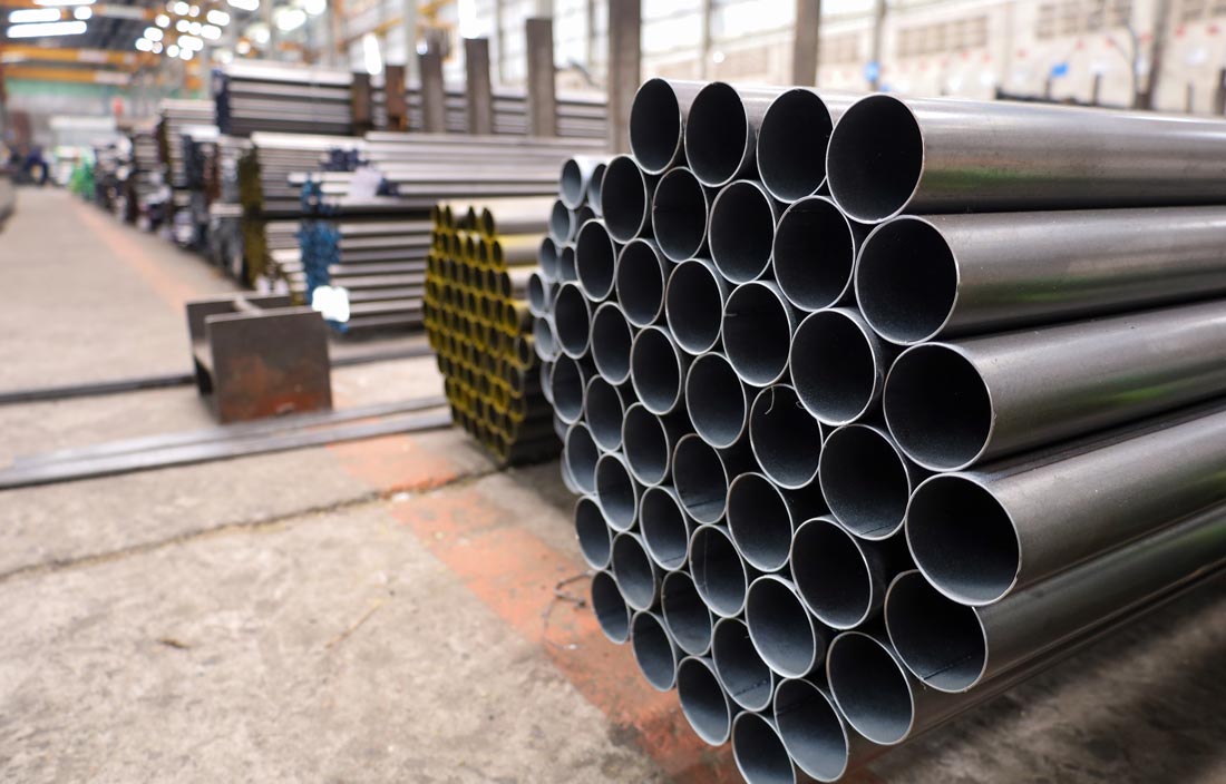 Metal pipes.